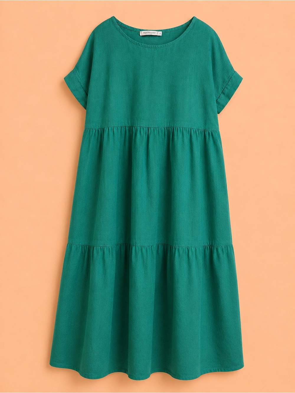 VALENTINA NALDI 100% LINEN MIDI DRESS